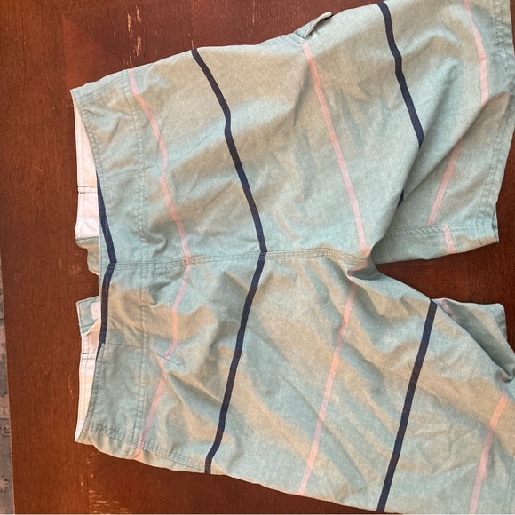 Ezekiel Board Shorts. Size 32. Green Striped pattern - Picture 2 of 3
